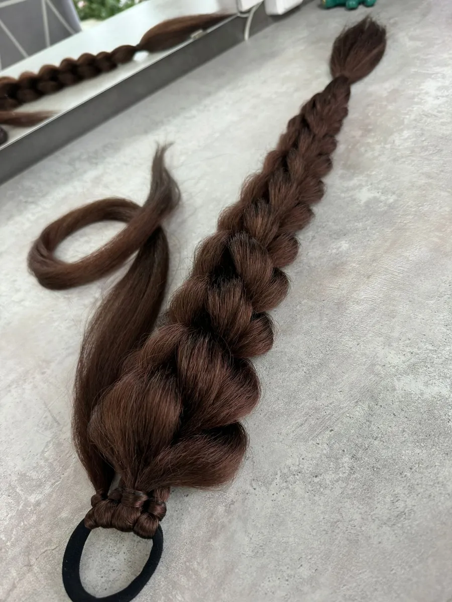 хвост-коса на резинке