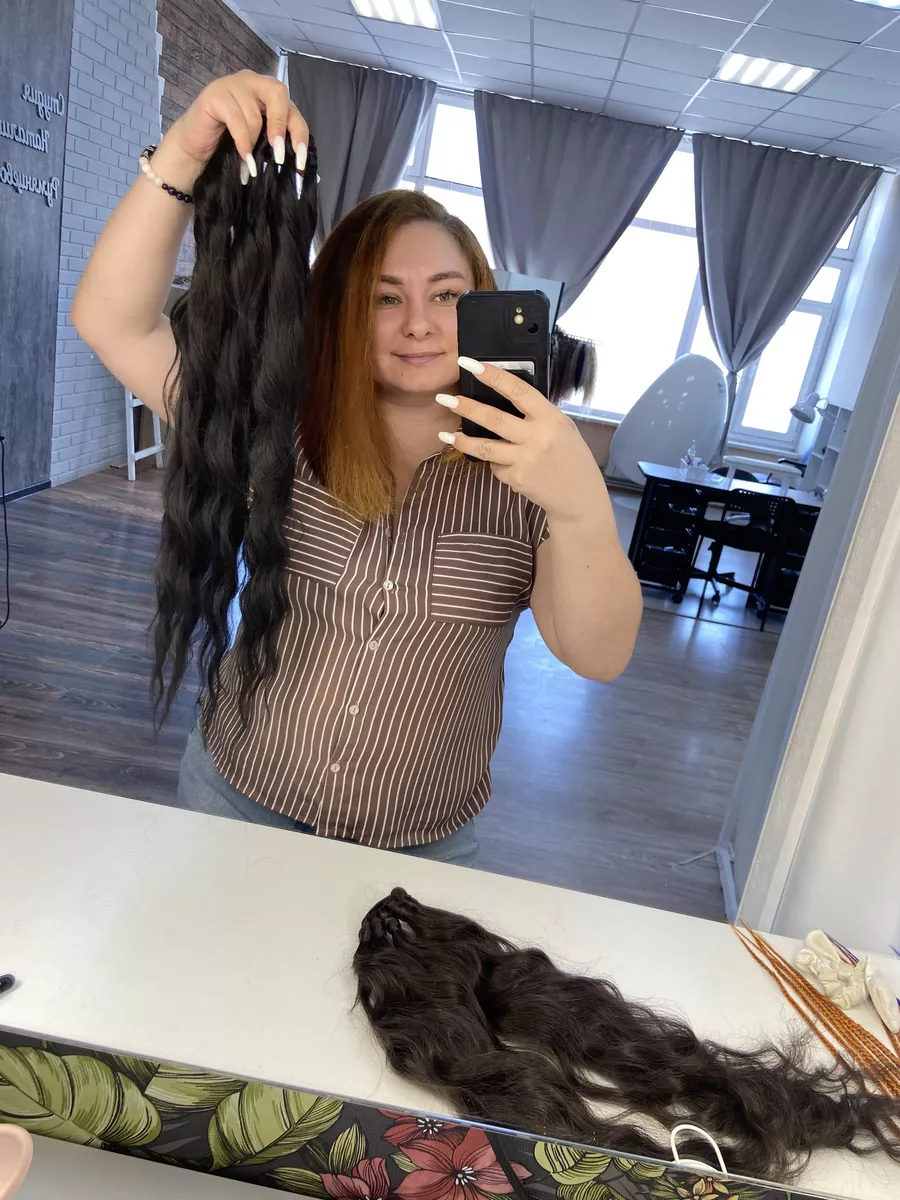 Хвост на резинке волна