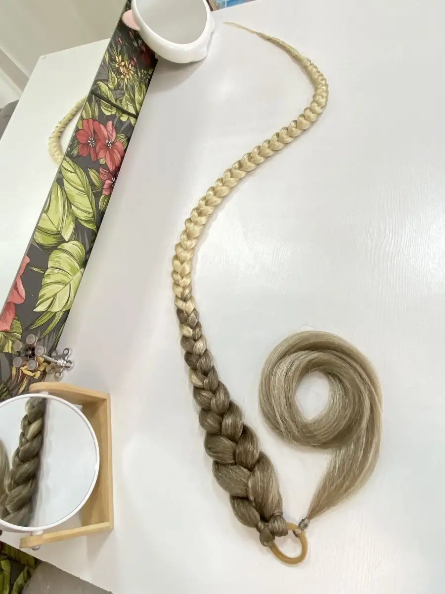 Хвост-коса на резинке