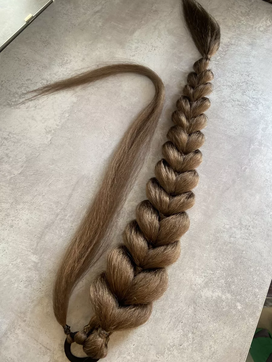 Хвост-коса на резинке французская