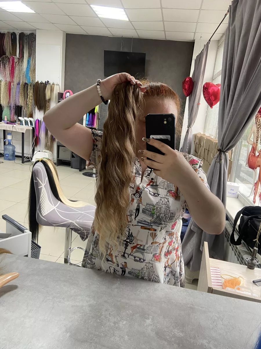 Хвост на резинке волна