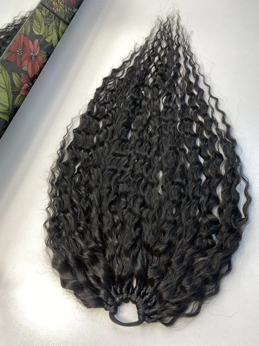 Хвост кудрявый на резинке